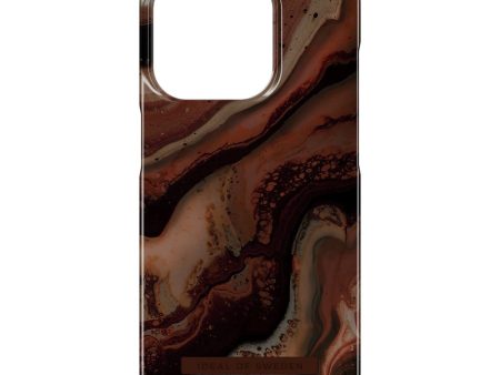 iDeal Of Sweden iPhone 15 Pro Fashion Case - MagSafe Kompatibel - Dark Amber Marble on Sale