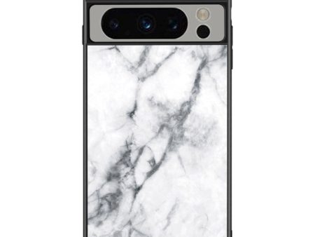 Google Pixel 8 Pro Plastik Cover m. Glasbagside - Hvid Marmor Fashion