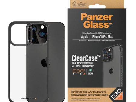 iPhone 15 Pro Max Cover PanzerGlass D3O Bio ClearCase - Sort Kant on Sale