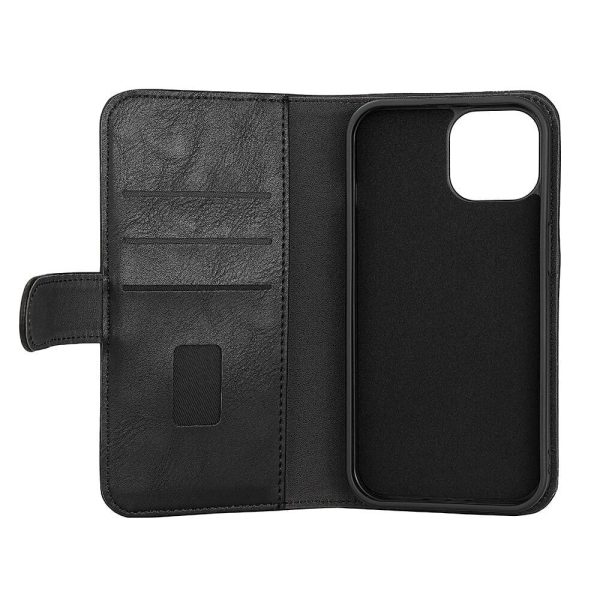 iPhone 15 Plus GEAR Læder Cover 2-i-1 m. Pung 3 Kort - Sort For Cheap