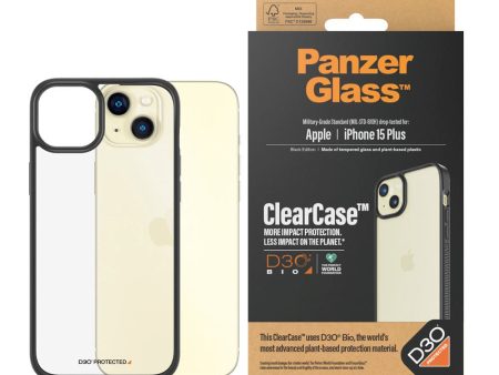 iPhone 15 Plus Cover PanzerGlass D3O Bio ClearCase - Sort Kant Cheap