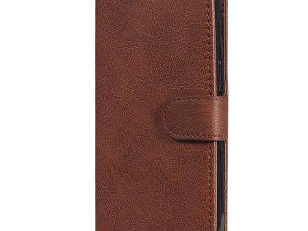 iPhone 15 Plus Læder Cover m. Pung og Strop - Brun Online now