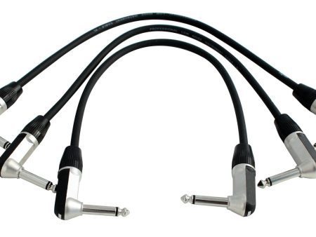 Digiflex HGG-PEDAL-PACK Patch Cable With Right Angle 1 4  TS - 12  (3-Pack) Discount