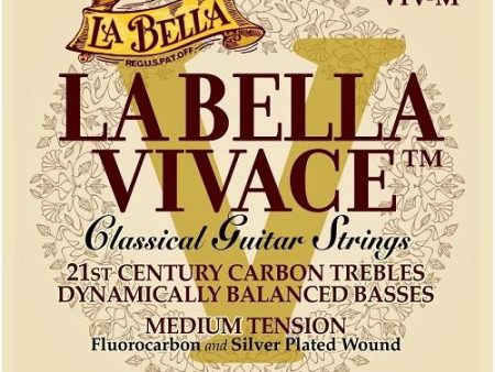 La Bella VIV-M VIVACE Classical Guitar Strings - Medium Tension Online Hot Sale