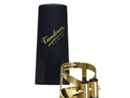 Vandoren LC590AP M O Ligature and Plastic Cap for Baritone Saxophone; Aged Gold Finish Online Sale