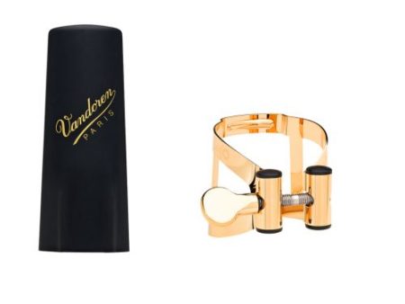 Vandoren LC57GP M O Ligature and Plastic Cap for Alto Saxophone; Gold Plated Fashion