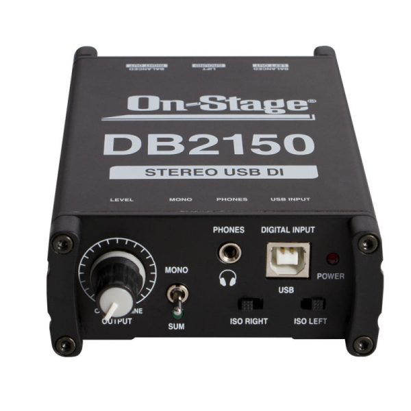 On-Stage DB2150 Stereo USB DI Box Stereo USB Direct Box Fashion