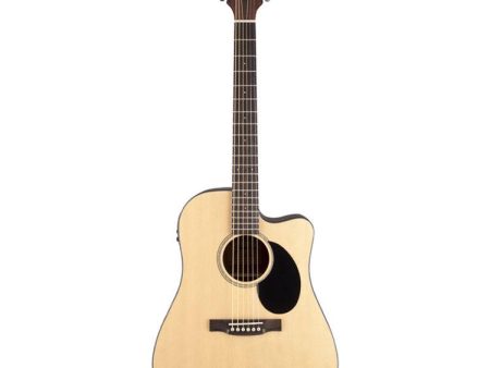 Jasmine JD36CE-NAT Single Cutaway Dreadnought Acoustic Electric Guitar with Preamp and Tuner- Natural Online Sale