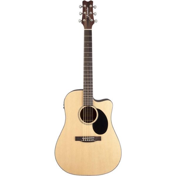 Jasmine JD36CE-NAT Single Cutaway Dreadnought Acoustic Electric Guitar with Preamp and Tuner- Natural Online Sale