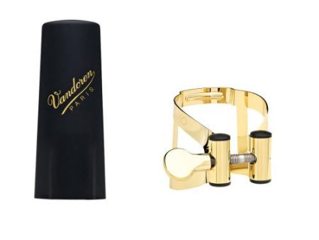 Vandoren LC57DP M O Ligature and Plastic Cap for Alto Saxophone; Gilded Finish Sale