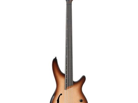 Ibanez SRH505FNNF - Semi Hollow Electric Bass Fretless with Piezo Pickup - Natural Brown Burst Discount