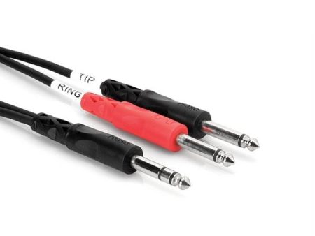 Hosa STP-201 Insert Cable- 1 4  TRS To Dual 1 4  TS - 6.5 Foot Supply