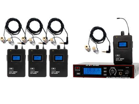 Galaxy Audio AS-1406-4 Wireless Personal Monitor Band Pack System Band M Black Online Sale