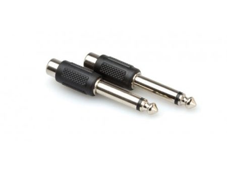 Hosa GPR-101 RCA Female to 1 4  TS Male Adaptor (Pair) For Sale