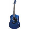 Jay Turser JTA524D-BLSBQ Dreadnought Acoustic Guitar (Blue Burst Quilt) Hot on Sale