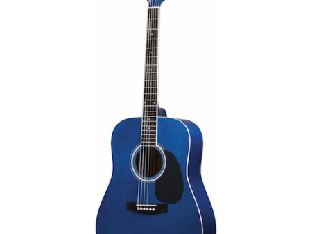 Jay Turser JTA524D-BLSBQ Dreadnought Acoustic Guitar (Blue Burst Quilt) Hot on Sale