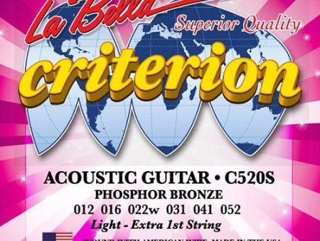 La Bella C520S Acoustic Guitar Strings - Light 12-52 Hot on Sale