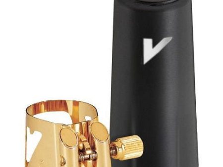 Vandoren LC590DP M O Ligature and Plastic Cap for Baritone Saxophone; Gilded Finish For Sale