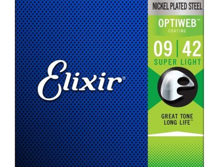 Elixir 19002 Strings Electric Guitar With Optiweb Coating, Super Light (.009-.042) Online