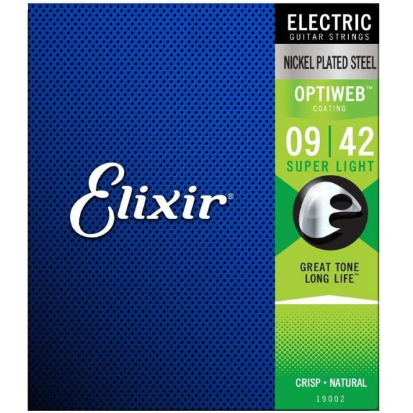 Elixir 19002 Strings Electric Guitar With Optiweb Coating, Super Light (.009-.042) Online