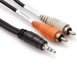 Hosa CMR-206 Stereo Mini Male To 2 RCA Male Y-Cable - 6 Foot Discount