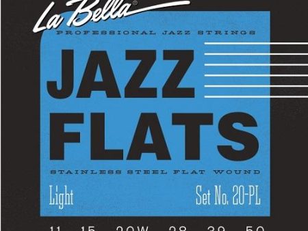 La Bella 20PL JAZZ FLATS Stainless Steel Flatwound Guitar Strings - Light 11-50 Online Hot Sale