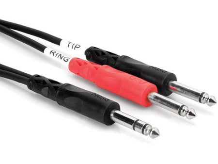 Hosa STP-203 Stereo Insert Cable 1 4   TRS Phone to Dual 1 4   TS Male - 10 Foot on Sale