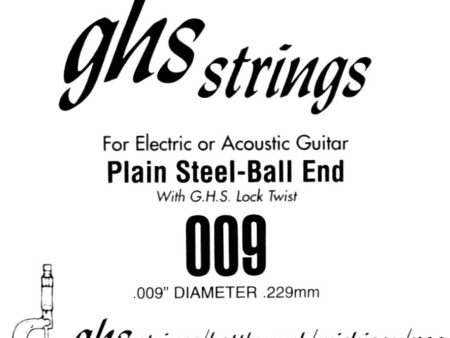 GHS 9 Single Plain Steel Ball End .009 Gauge Online now