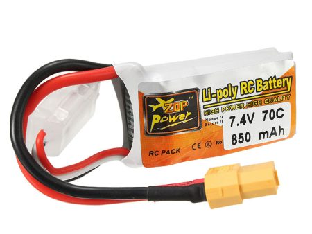 ZOP Power 7.4V 850mah 70C 2S Lipo Battery XT60 Plug For RC Model Supply